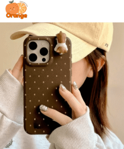 Ốp điện thoại chấm bi kèm thú 3D Brand chống sốc bảo vệ toàn diện thiết kế dễ thương phong cách Hàn Quốc